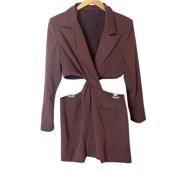 Showpo Cut Out Twist Front Blazer and Skirt Dress Outfit US size 10 / Aus 14 - Picture 9 of 16